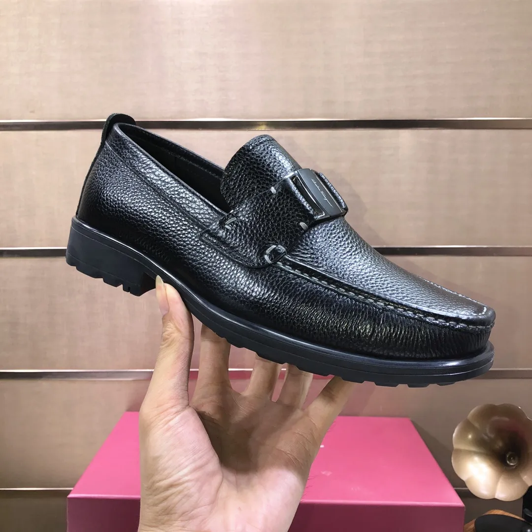 Men's shoes 💰500💰[Ferragamo/Ferragamo] The latest model in the counter. Original imported cowhide fabric + 🐂 water-dyed sheepskin lining + original luxury metal buckle + original combined outsole. Comparison without pressure 38--45 (45 is custom-made and cannot be returned or exchanged)